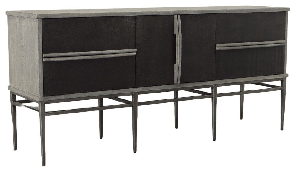 Hewitt 34.75" 2-Door Server With Drawers, Gray