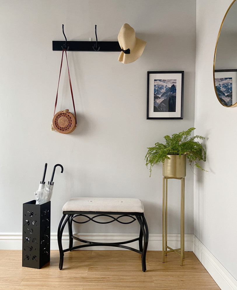 Mango Steam Square Tall 20" Umbrella Holder, Black Brollies