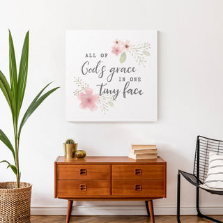 Gods Grace In One Tiny Face 24x24 Canvas Wall Art