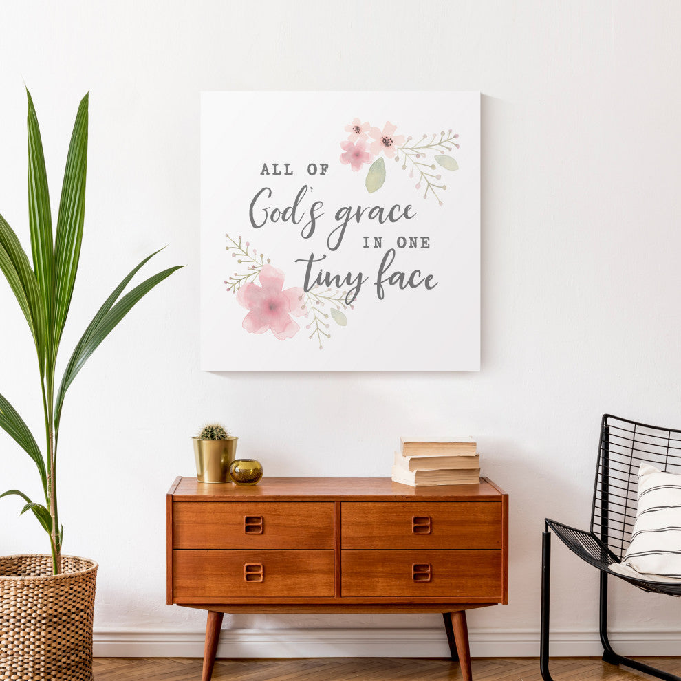 Gods Grace In One Tiny Face 24x24 Canvas Wall Art