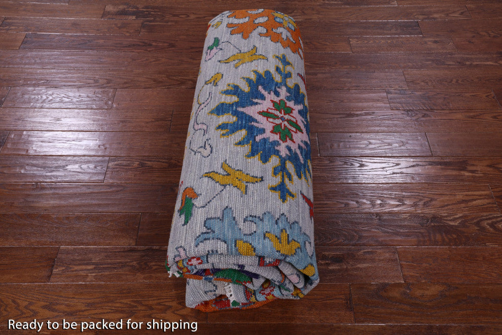 10' Square Turkish Oushak Handmade Wool Rug - Q13288
