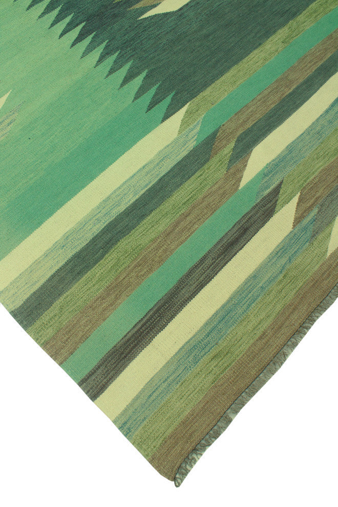 Winchester Kilim Edith Light Green/Gray Rug, 8'10x11'8