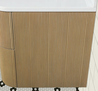 Ari Kitchen and Bath Chantal 36" Floating Bathroom Vanity Oak