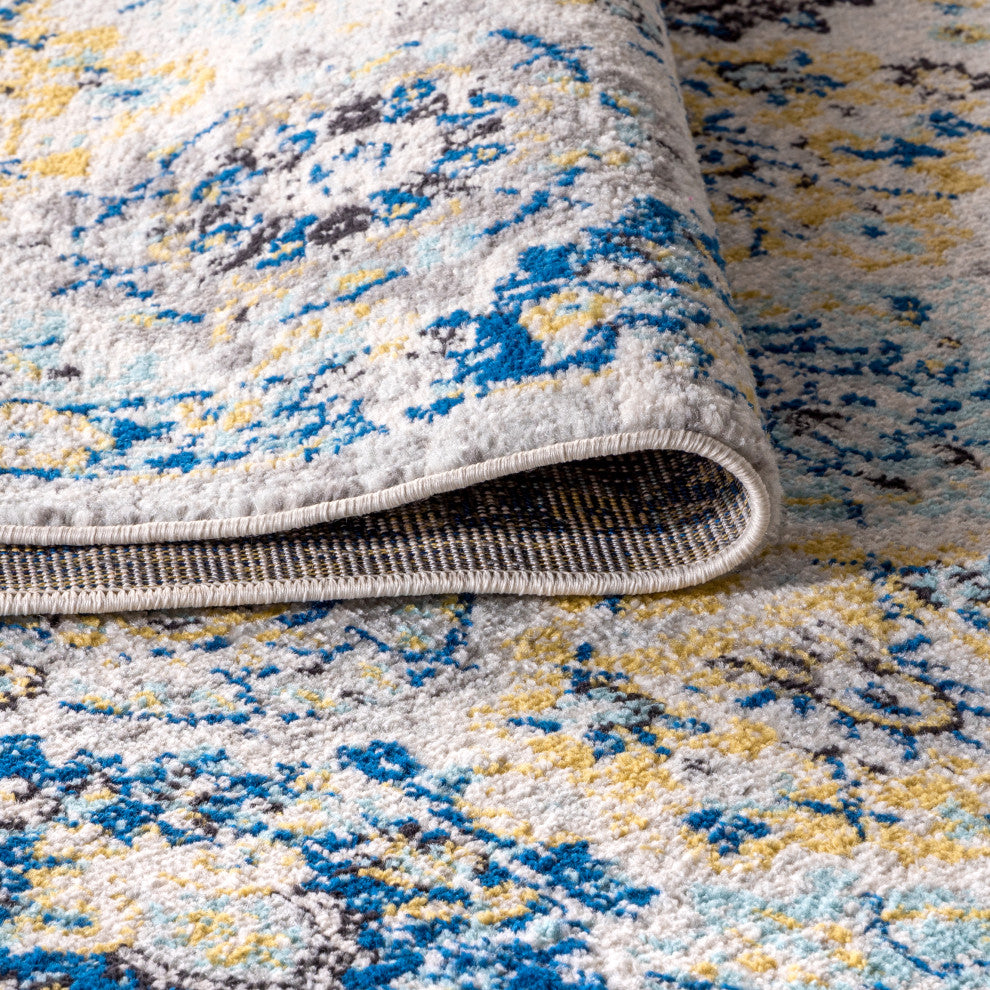 Modern Persian Boho Vintage Trellis Blue/Multi 2' x 8' Runner Rug