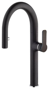 LaToscana Nove Single Handle Pull-Down Spray Kitchen Faucet, Black Metallic