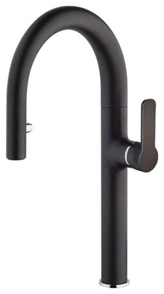 LaToscana Nove Single Handle Pull-Down Spray Kitchen Faucet, Black Metallic
