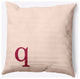 20" x 20" Modern Monogram Indoor/Outdoor Polyester Throw Pillow, Cranberry