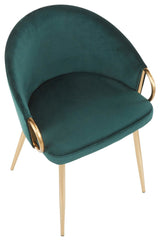 Claire Chair, Gold Metal, Emerald Green Velvet