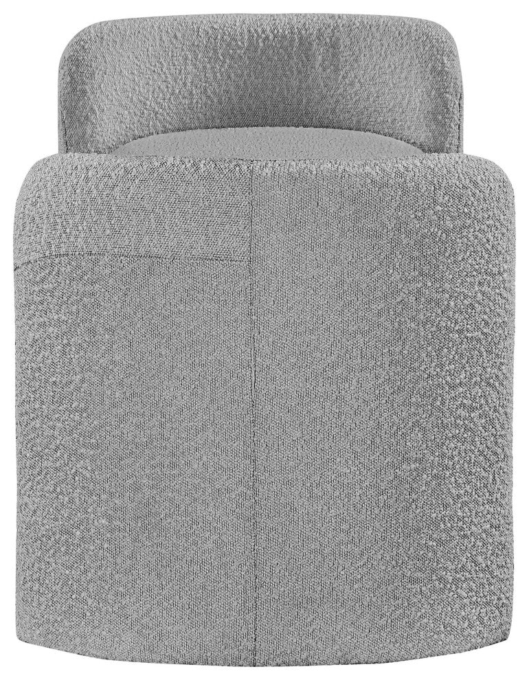 Peyton Boucle Fabric Upholstered Bench, Grey
