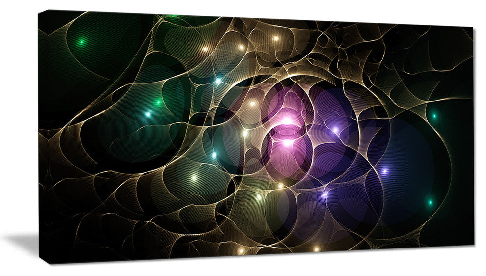 Myriad of Colored Space Circles, Abstract Canvas Art Print, 40x20