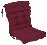 22-"x45" Solid Twill Tufted Chair Cushion Red