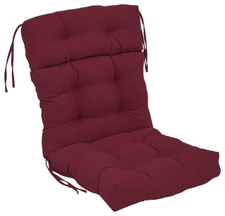 22-"x45" Solid Twill Tufted Chair Cushion Red