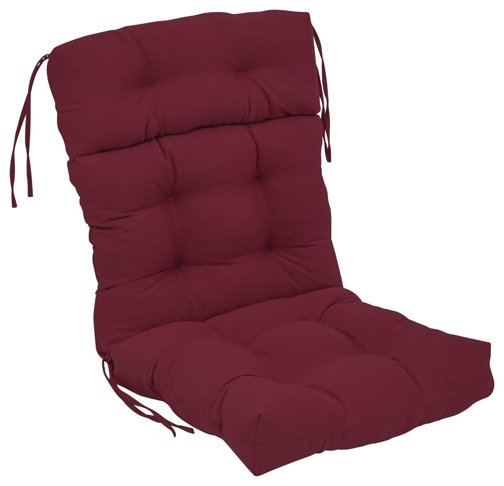 22-"x45" Solid Twill Tufted Chair Cushion Red