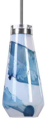 Windswept Blue & White 1-Light Mini Pendant