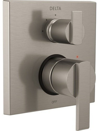 Delta Ara Angular Monitor Valve Trim, 3-Setting Integrated Diverter, Stainless