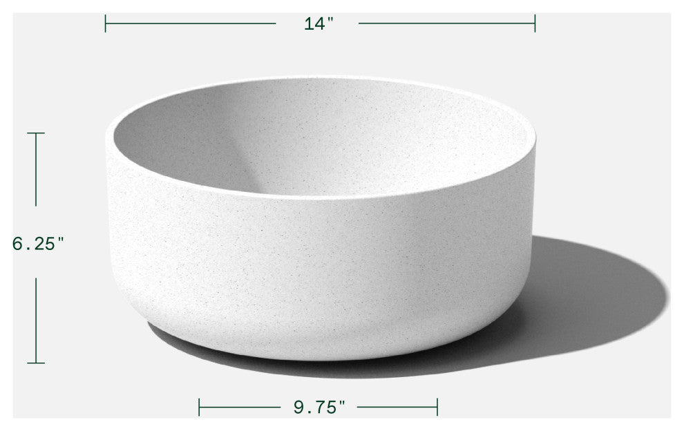 Pure Series Kona Bowl 14" Planter, White, 1 Pack
