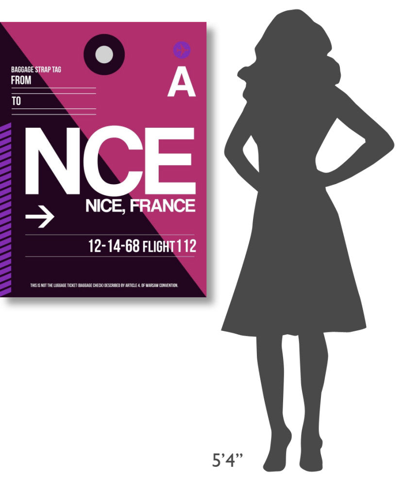 "NCE Nice Luggage Tag 1" Fine Art Print