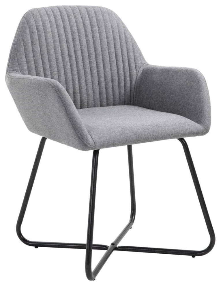vidaXL Dining Chairs 4 pcs Light Gray Fabric