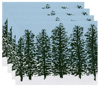 Hidden Forrest, Floral Print Placemat, Green (Set of 4), 18 x 14"