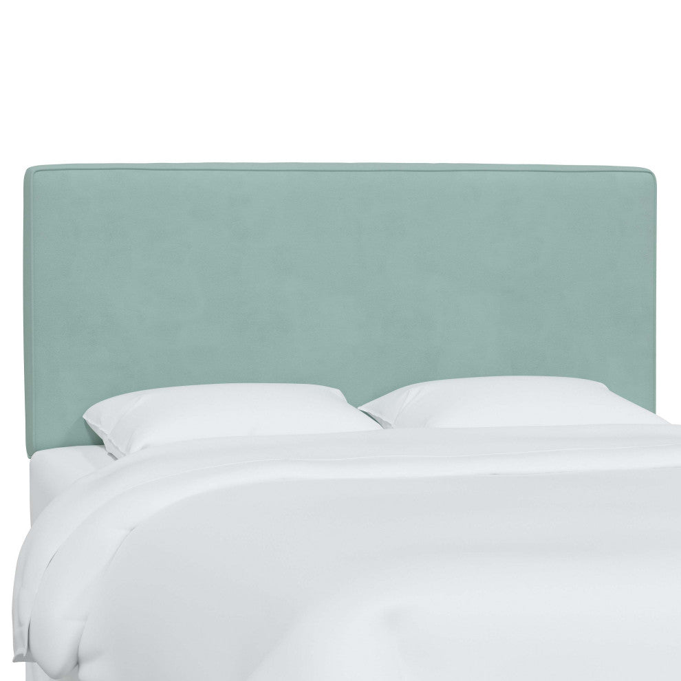 Square Upholstered Headboard, Velvet Caribbean, King