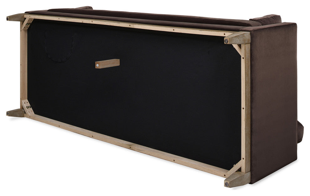 Knox 84" Modern Farmhouse Sofa, Deep Brown Performance Velvet