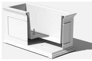 Brixton Long Planter, 33", White