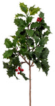 Vickerman 19" Green Artificial Holly Spray, 2 per bag.