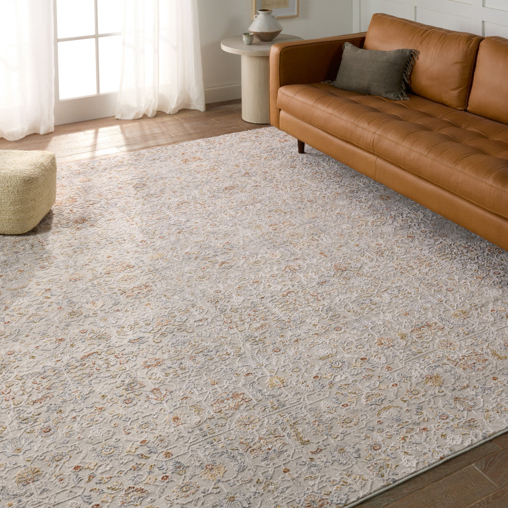 Jaipur Living Waverly Floral White/ Light Gray Area Rug 6'7"X9'6"