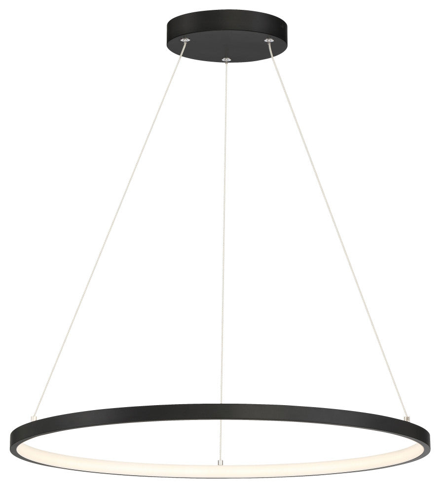 Access Lighting 52068LEDD/ACR Anello 24"W LED Ring Chandelier - Matte Black