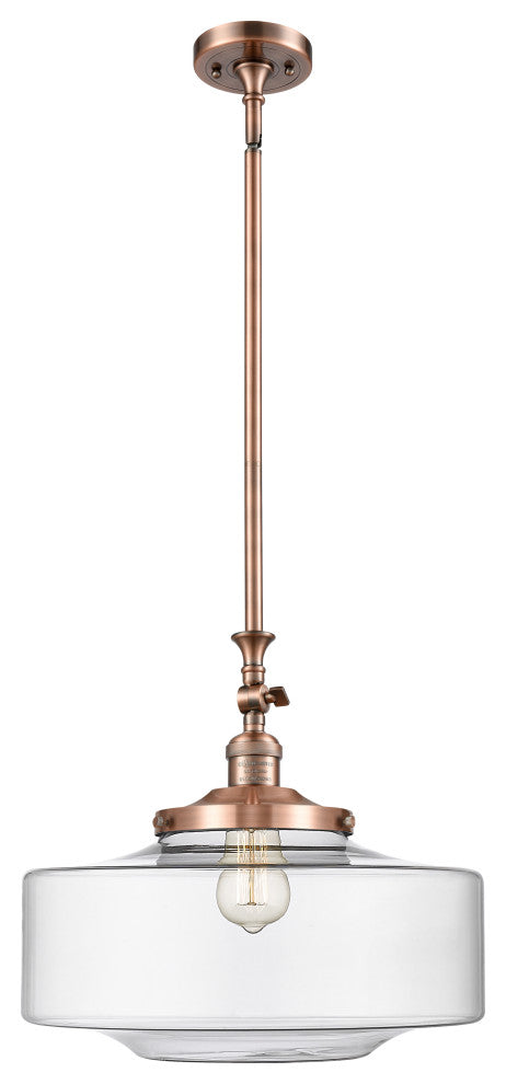 Innovations 206-AC-G692-16 Bridgeton 1 Light 16" Mini Pendant, Antique Copper