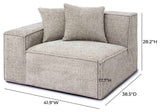 Mindy Chenille Basketweave Left Arm Facing Corner Chair, Taupe