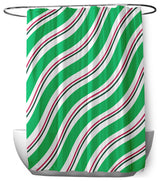 70"Wx73"L Candy Stripes Shower Curtain, Bright Green