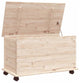 vidaXL Storage Chest Storage Trunk Toy Box with Wheels ALTA Solid Wood Pine, Natural, 1 Pcs