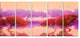 Red and Purple Japanese Gardens, Large Landscape Canvas Print, 60"x28", 5 Panels