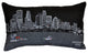 25" Black Minneapolis Nighttime Skyline Lumbar Decorative Pillow