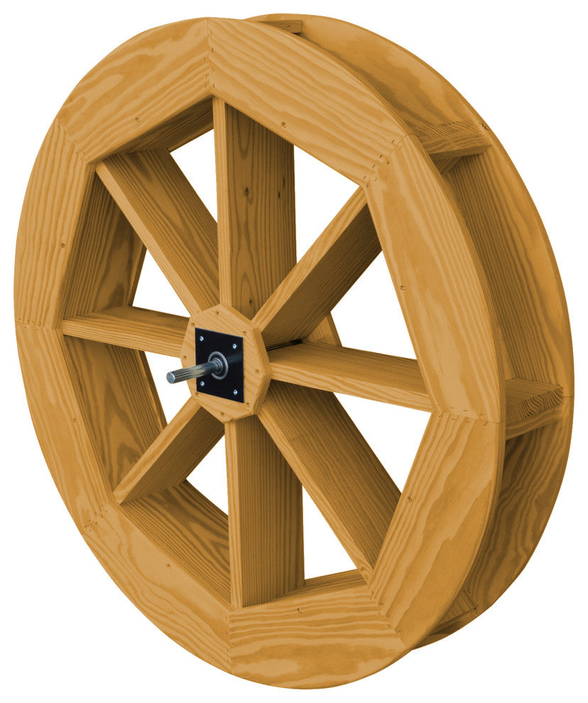 Pressure Treated Pine Waterwheel, Natural Stain, 36"