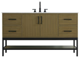 Home Living 60" Single Bathroom Vanity, Chestnut Brown