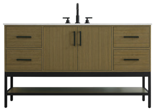 Home Living 60" Single Bathroom Vanity, Chestnut Brown
