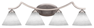 Zilo 4 Light Bath Bar Shown, Graphite Finish With 7" White Matrix Glass
