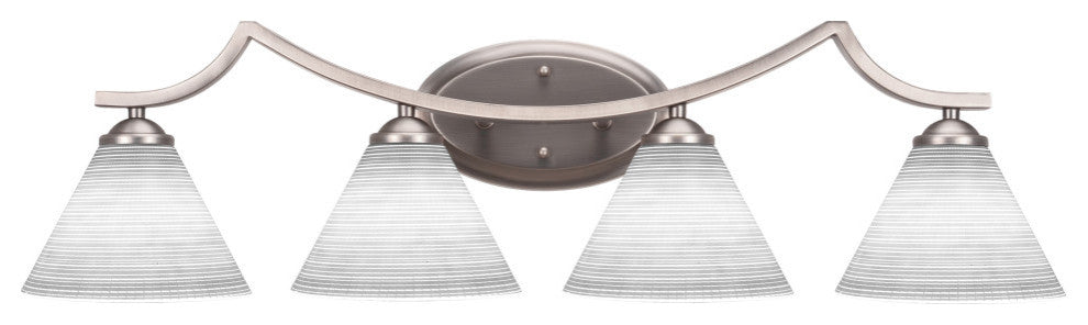 Zilo 4 Light Bath Bar Shown, Graphite Finish With 7" White Matrix Glass