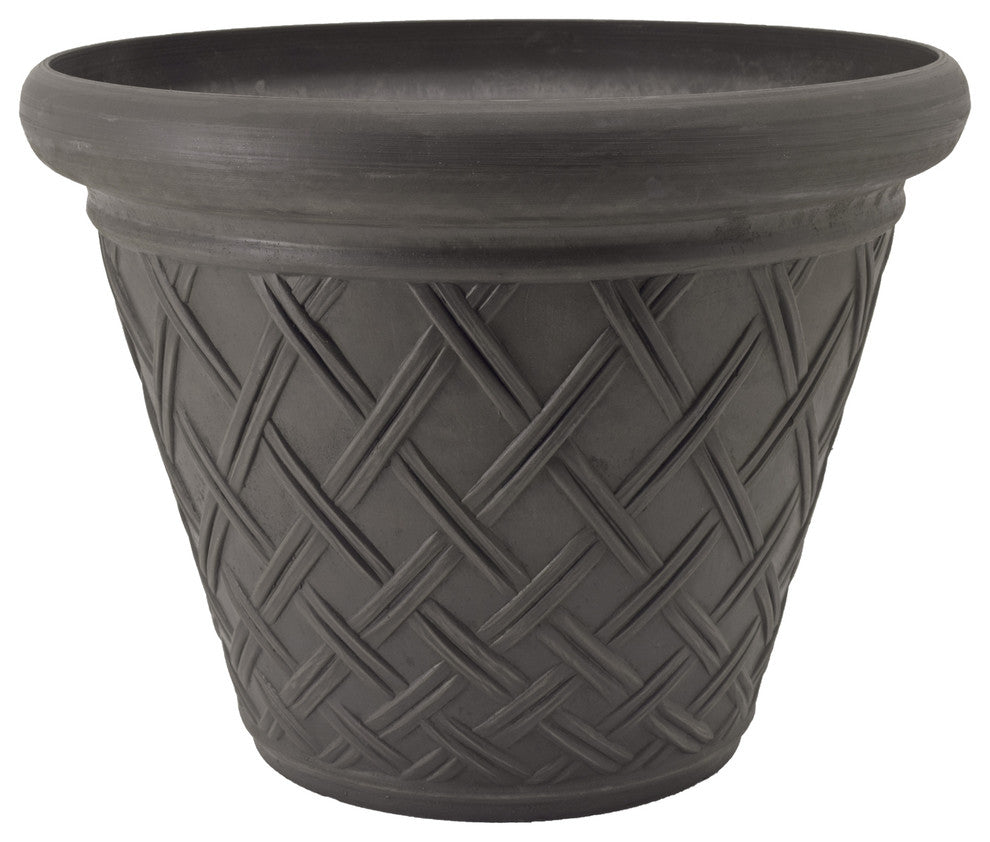 Basket-Weave Pot, Dark Charcoal