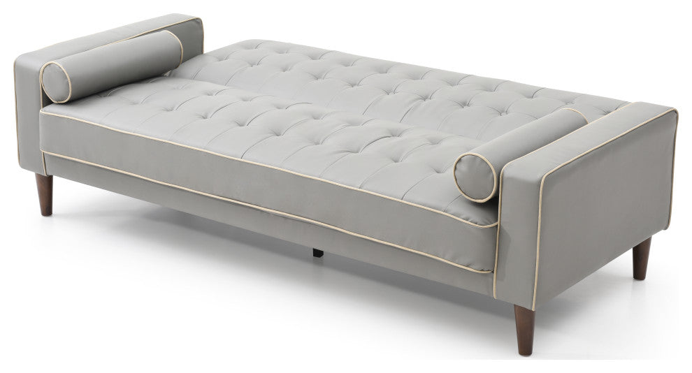 Navi Sleeper Sofa, Gray Faux Leather