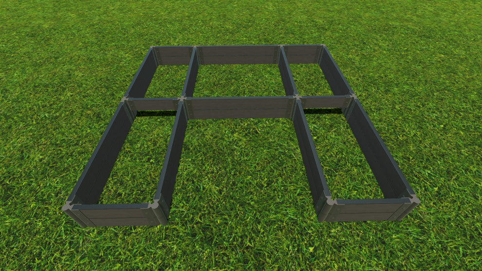 Weathered Wood Walk-In U-Shape Ft. Bragg 8'x8'x11" Raised Garden Bed, 2"