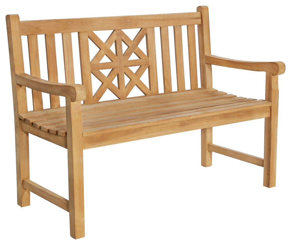 Teak Wood Arizona Outdoor Patio Bench, 4'