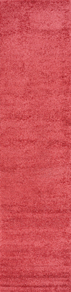 Haze Solid Low-Pile Red 2 ft. x 16 ft. Runner Rug