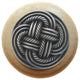 Classic Weave Natural Wood Knob, Clear Finish With Antique-Style Pewter