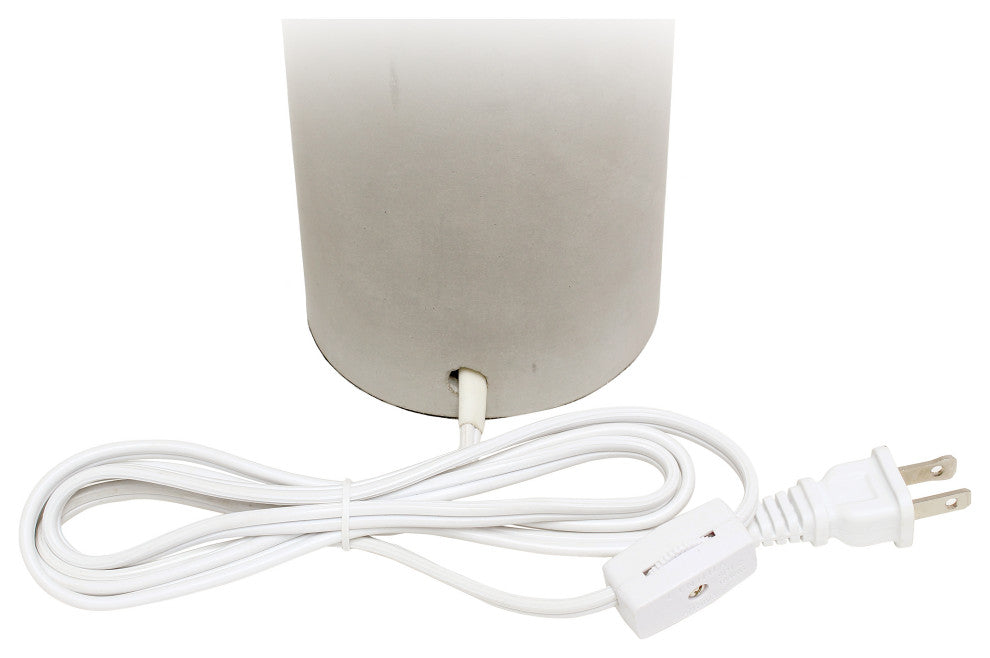 Lalia Home Antique Brass Concrete Table Lamp with Linen Shade, White