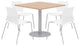 Olio Designs Square 42in Lola Dining Set - Maple Table - White Chairs