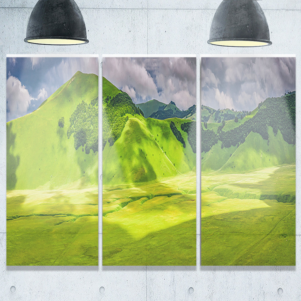 "Mountains in Castelluccio Panorama" Metal Wall Art, 3 Panels, 36"x28"