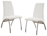Furniture of America Duell White Faux Leather Dining Chair (Set of 2)